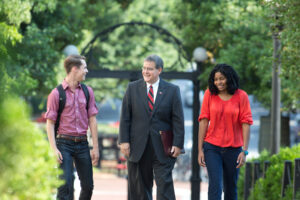 President Morehead with students