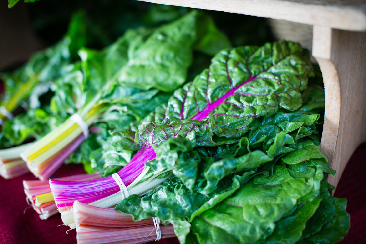 Fresh Swiss chard on display at the Athens Farmers Market. (Photo by Shannah Montgomery)
