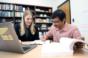 Students studying