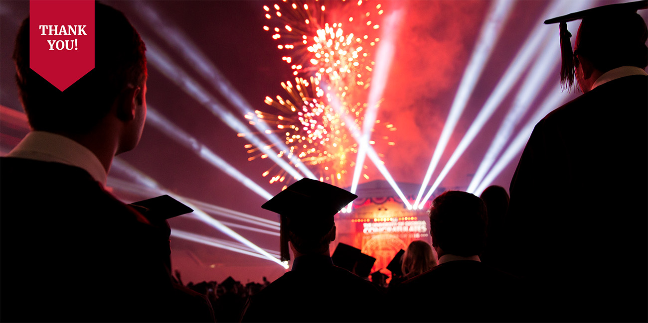 Fireworks at commencement