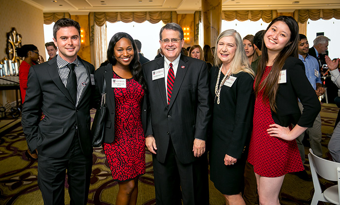 UGA in California, President Morehead with group