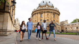 Students at Radcliffe Square in Oxford