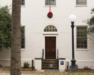Waddel Hall with Christmas Holiday Wreath