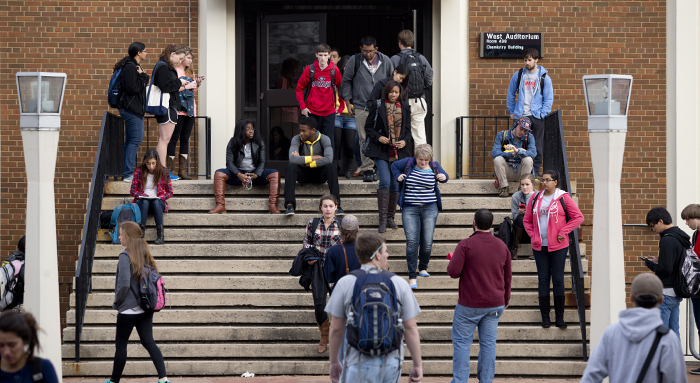 Students on stairs